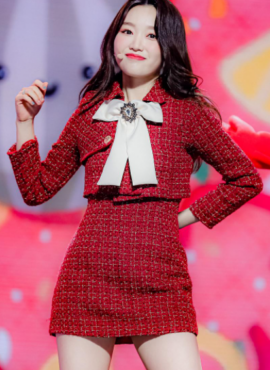 Red Tweed Suit Jacket And Dress Set | Gowon - Loona