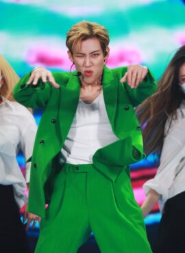 Green Double Breasted Blazer Suit Jacket | BamBam - GOT7