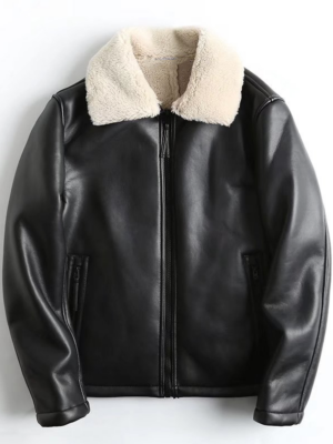 IM – MONSTA X – Black Leather Jacket With Wool Collar (3)
