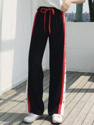 Mina – Twice Black Side Stripe Track Pants (7)