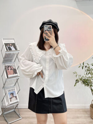 Miyeon – (G)I-DLE White Doll Collared Blouse (12)