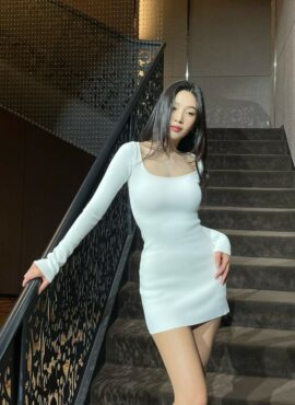 White Bodycon Dress | Joy - Red Velvet