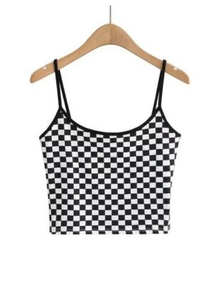 Black And White Checkered Crop Top Miyeon – (G)i-dle (3)