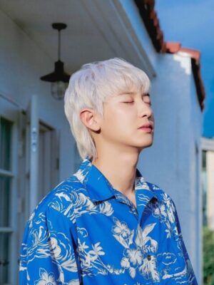Blue Hawaiian Printed Shirt | Chanyeol – EXO