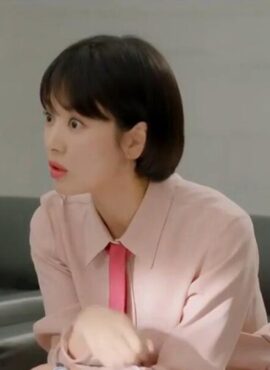 Pink Dress With Necktie | Cha Soo-Hyun - Encounter