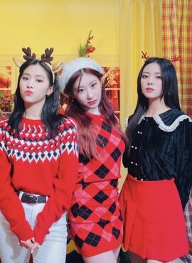 Red Argyle Mini Dress | Chaeryeong - ITZY