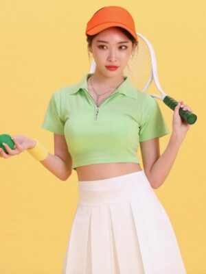 Green Collared Polo Shirt | Chung Ha