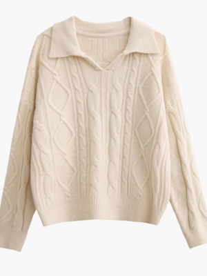 IM – MONSTA X – Beige Twist Collared Sweater (4)