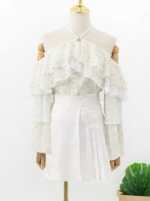IU White Pleated Skirt