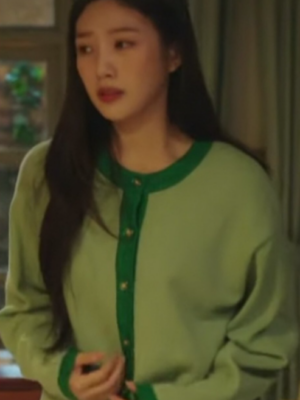 Green Long Sleeve Buttoned Cardigan | Joy – Red Velvet