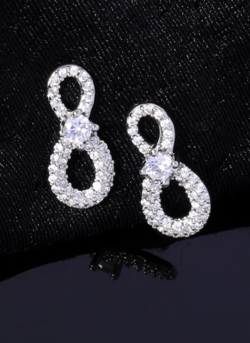 Silver Diamond Infinity Earrings | Lim Joo Kyung – True Beauty