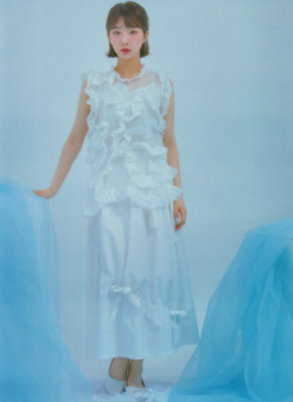 White Mid-Length Bow Skirt | Yeojin - Loona