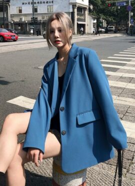 Dark Blue Suit Blazer Jacket | Jinjin - Astro