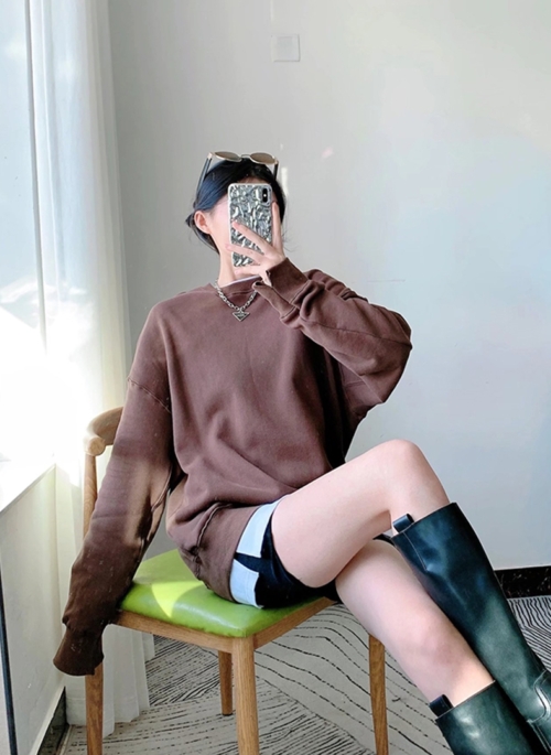 Dark Brown Oversized Sweatshirt | Kook Yeon Su – Our Beloved Summer