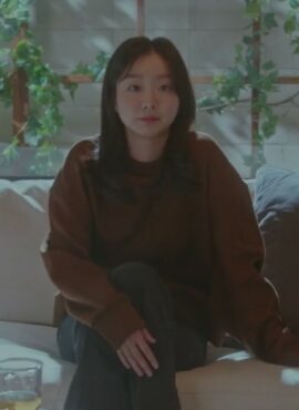 Dark Brown Oversized Sweatshirt | Kook Yeon Su - Our Beloved Summer
