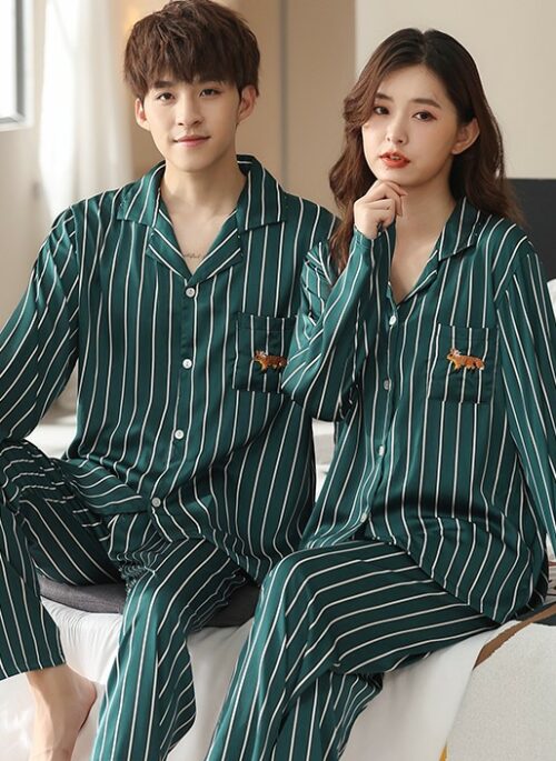 Green Stripes Fox Pajama Set | Lucas – NCT