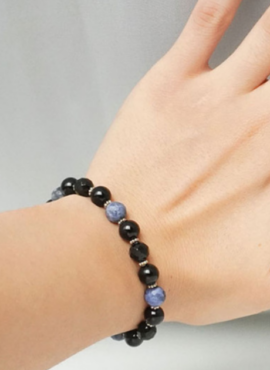 Black And Blue Agate Bracelet | Jungkook - BTS