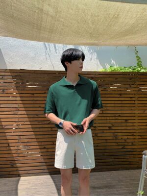 Kim Ji Woong – Our Beloved Summer Dark Green Short Sleeves Polo Shirt (6)