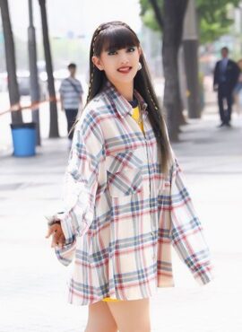 Plaid Blue And Red Long Sleeve Shirt | Minnie - (G)I-DLE
