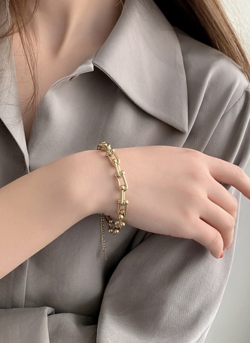 Gold Chain Link Bracelet | Rose - BlackPink