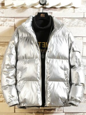 Soyeon – (G)I-DLE Glossy Grey Puffer Jacket (13)
