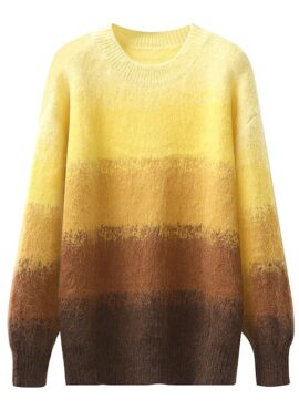 Yellow Contrast Mohair Sweater | Suga - BTS