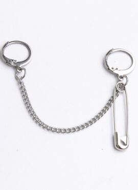 Silver Safety Pin Earrings | Baekhyun - EXO