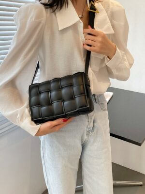 Black Cushion Weave Leather Bag Kai – EXO (8)
