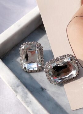 Silver Diamond Earrings | Jennie - BlackPink