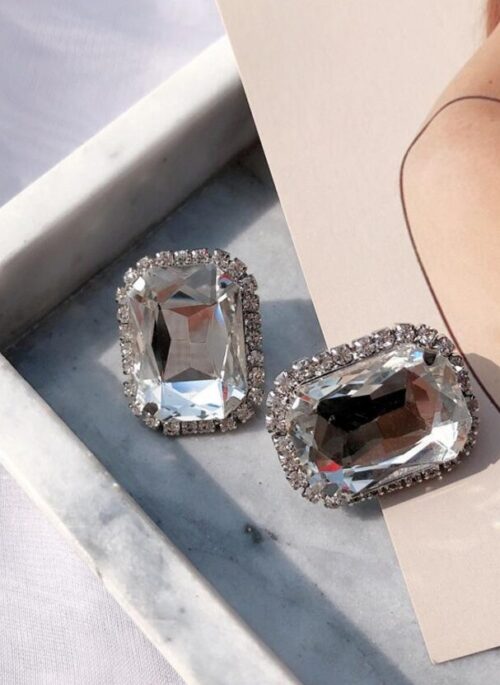 Silver Diamond Earrings | Jennie – BlackPink