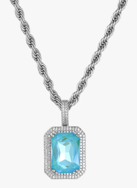 Blue Neon Diamond Necklace | Jisung - NCT