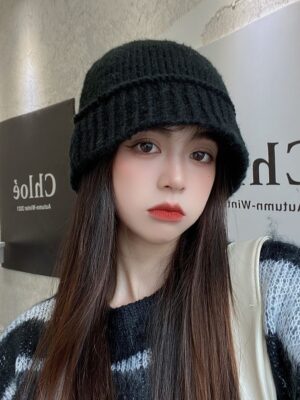 Jungkook – BTS Black Woolen Fisherman Hat (6)