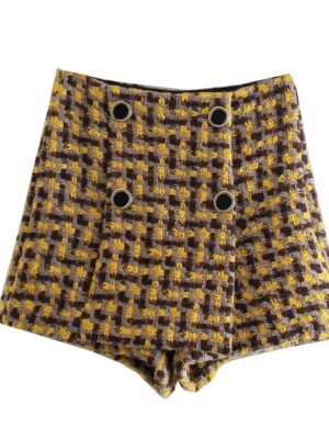 Lisa – BlackPink Yellow Tweed Skort (32)