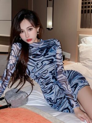 Marble Pattern Slim Dress Soyeon – (G)I-DLE (3)