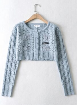 Blue Butterfly Patched Cardigan | Ningning - Aespa