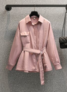 Pink Belted Shirt With Front Pocket | Oh Yoon Hee - Penthouse