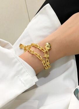 Gold Wrapped Chain Bracelet | Rose - BlackPink