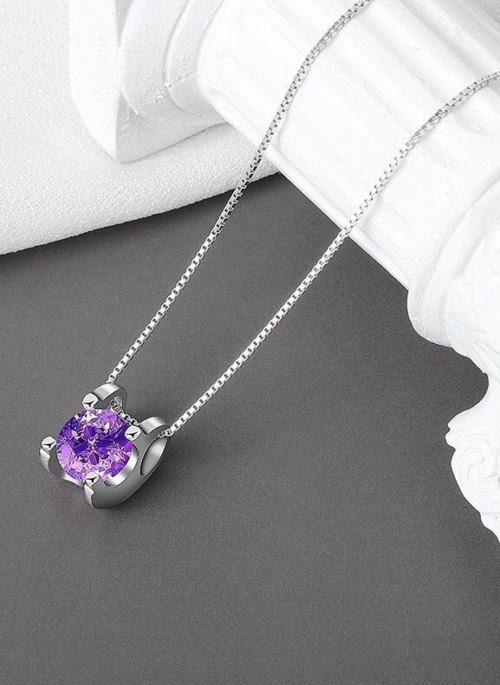 Lilac Rhinestone Necklace | Suga – BTS