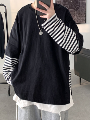 Taehyung – BTS – Oversized Black Shirt with Fake Sleeves Shirt (13)
