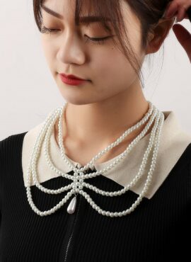 White Pearl Four-Layered Necklace | Irene - Red Velvet