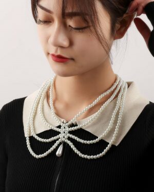 White Pearl Four-Layered Necklace | Irene - Red Velvet