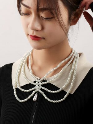 White Pearl Four-Layered Necklace Irene – Red Velvet (9)