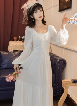 White Ruffled Lace Fairy Dress | Sana - Twice