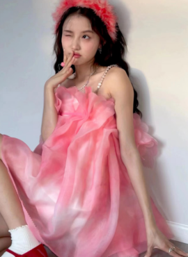 Pink Fairy Suspender Dress | Yiren - Everglow