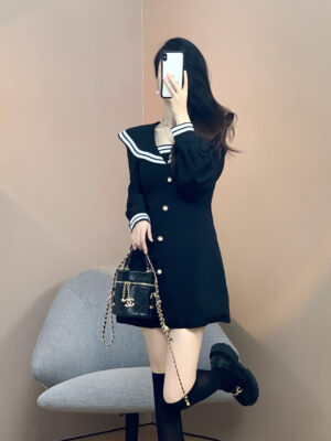 Black Sailor Long Sleeves Dress Seungmin – Stray Kids (4)