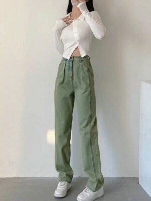 Green Acid-Washed Jeans Hong Du Sik – Hometown Cha Cha Cha model (6)