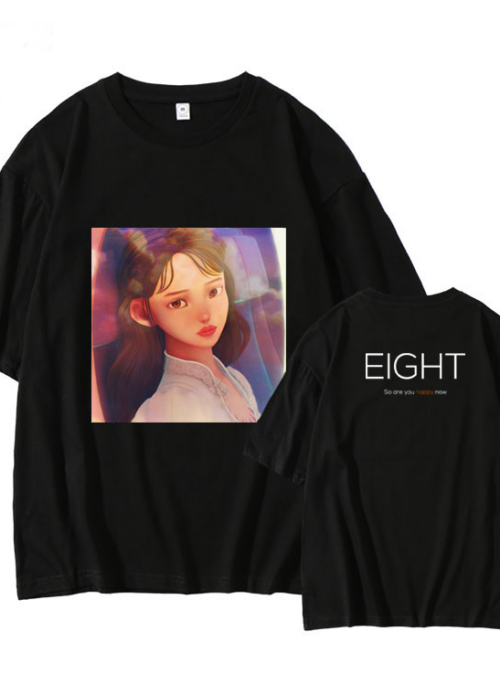 Black “Eight” Album Cover Printed T-Shirt | IU