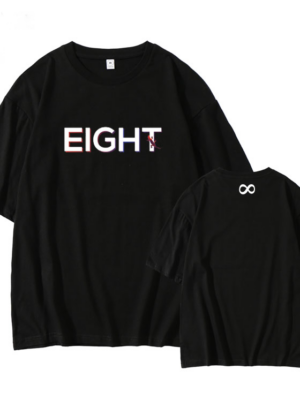 IU – Black Eight Word Round Neck T-Shirt (3)