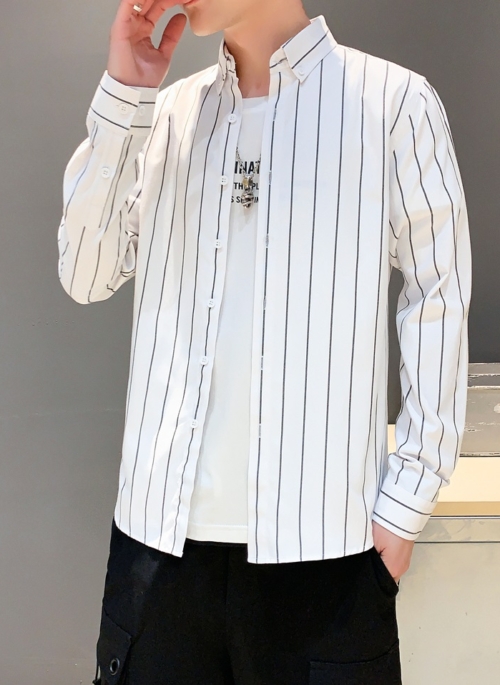 White Stripe Patterned Shirt | Jeno – NCT