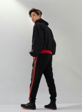 Black Double Red Striped Pants | Mark - GOT7